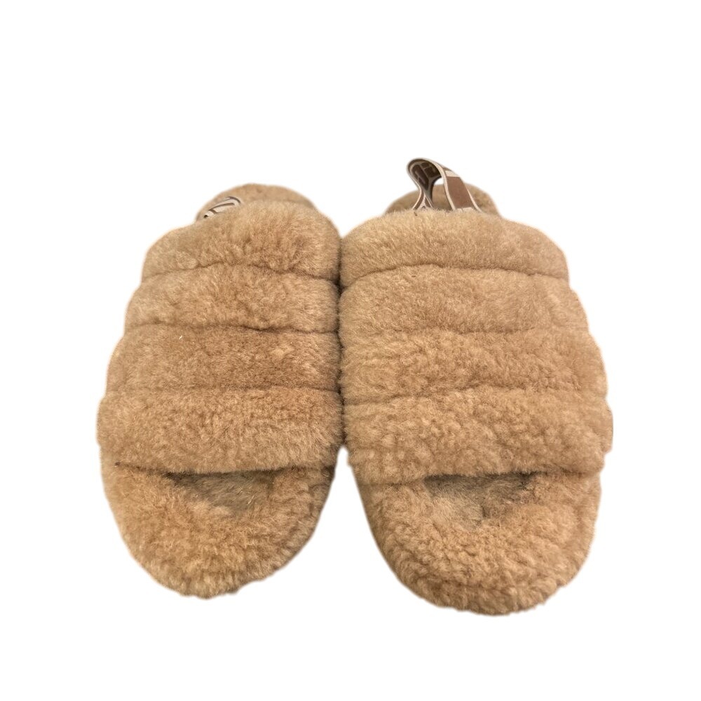 UGG Womens Fluff Yeah Slide Slippers Size 39 EU Tan Shearling